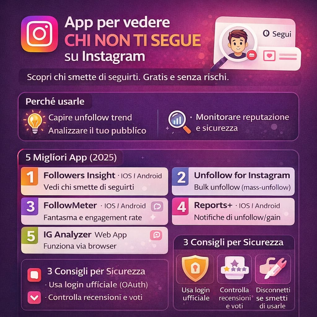 App per vedere chi non ti segue su Instagram
