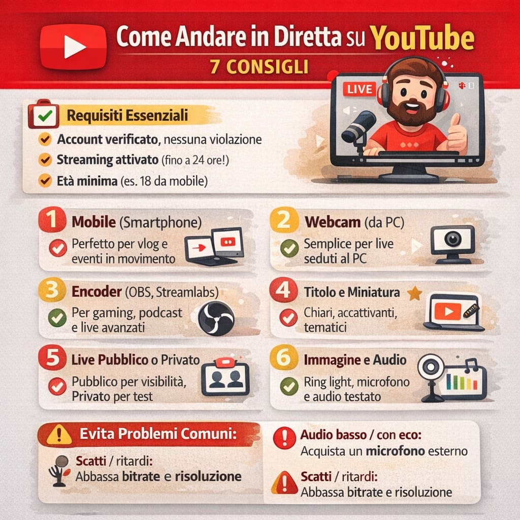 Come andare in Diretta su YouTube - Info